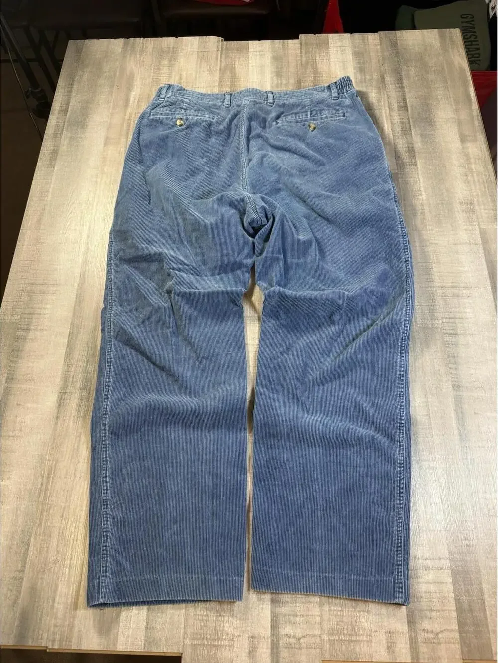 Vintage Eddie Bauer Pants Jeans‎ Blue Pleated Corduroy 90s Wide Leg Men’s 38x30